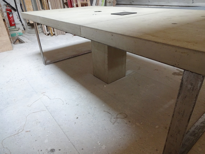 Polished Concrete Conference Room Table UK