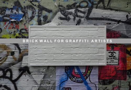 Brick wall for graffiti artists