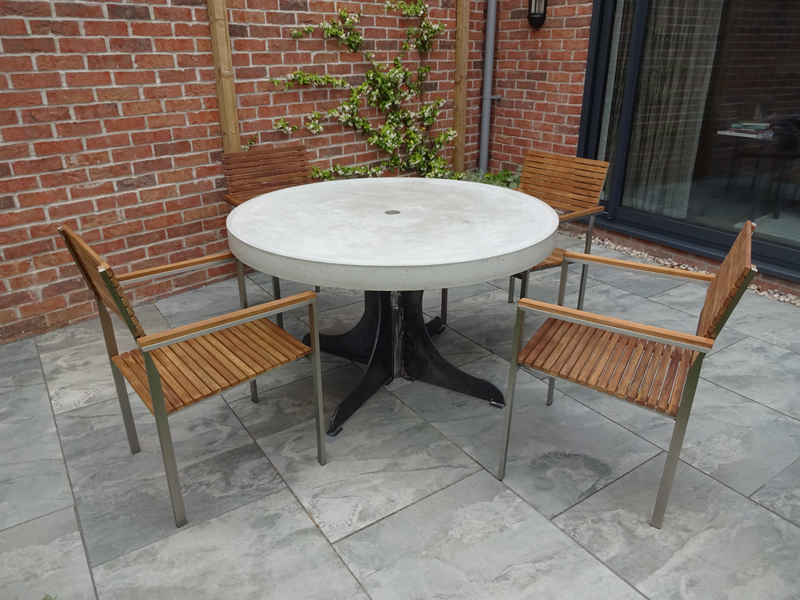 Round Outdoor Concrete Table