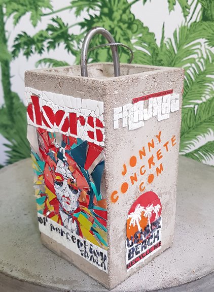 Personalised birthday present doorstop with age and initial